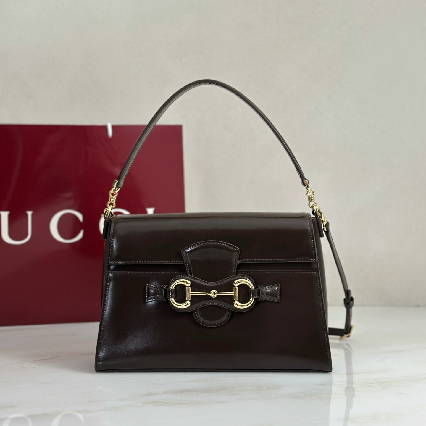 Guc*ci Medium Horsebit Duomo Bag-20*13.5*6CM