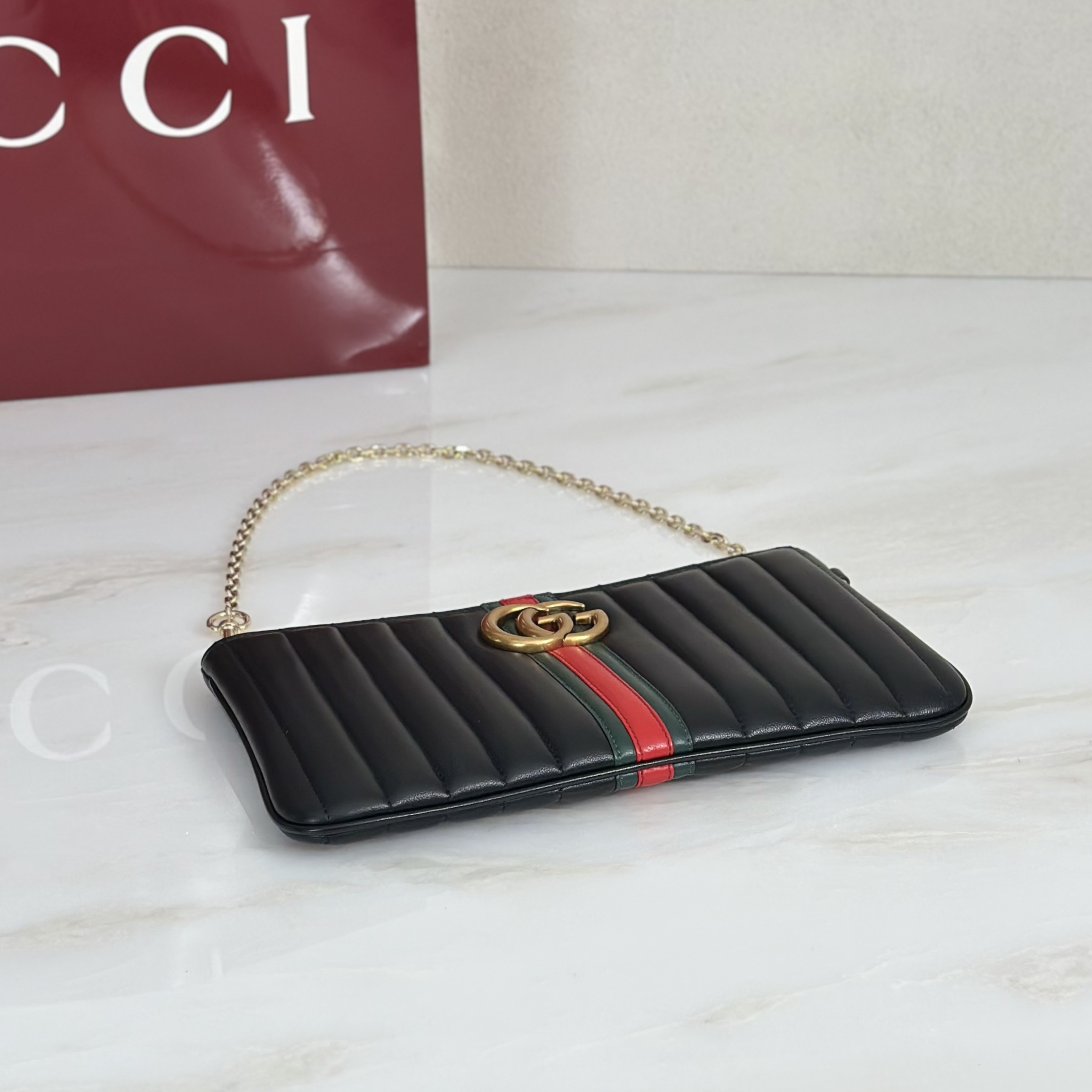 Gv*c* GG Marmont Pouch With Strap-26*13*1.5CM