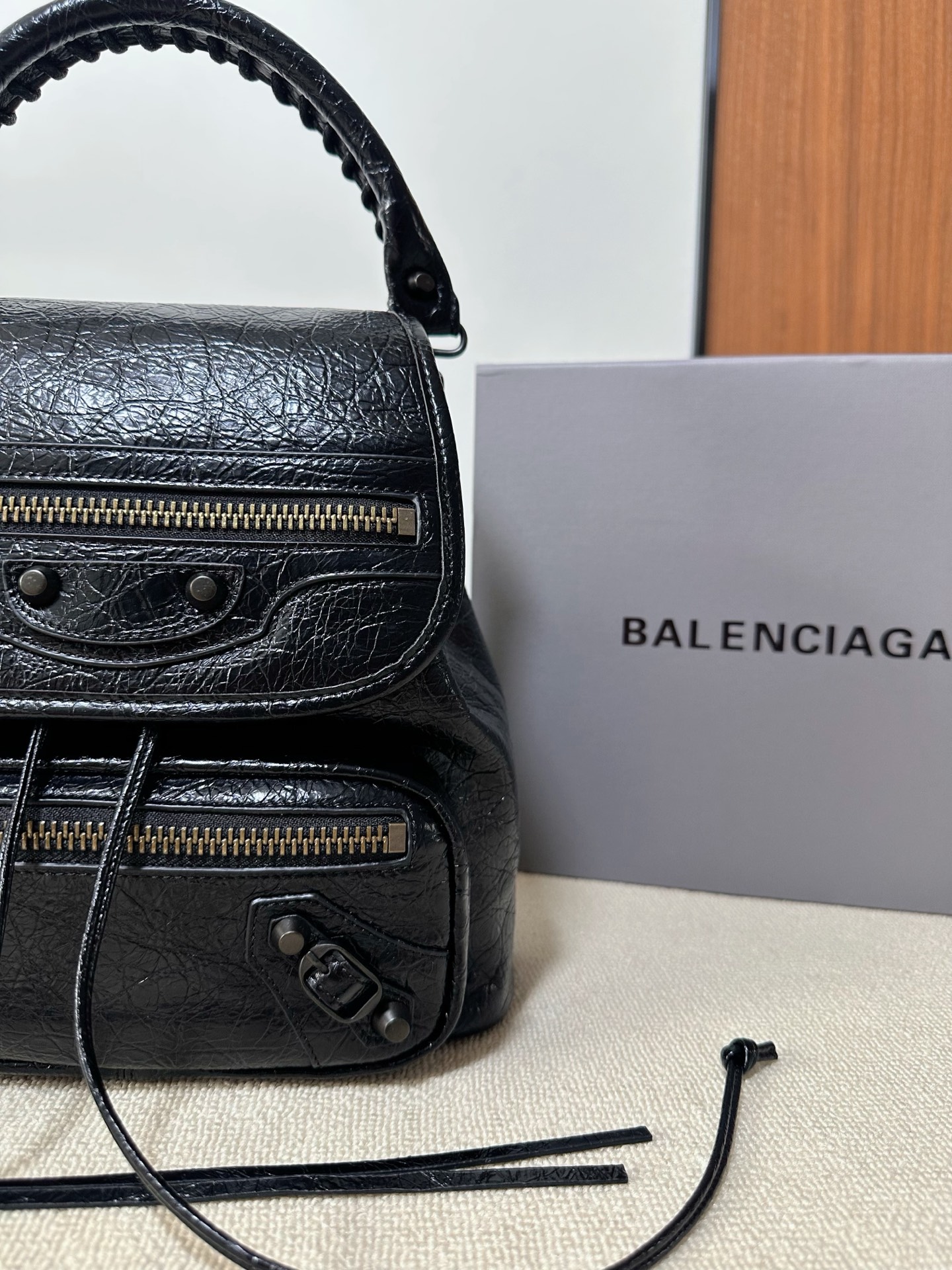 Balen*ciaga Le City Backpack Mini - Black-23.5*11*25CM