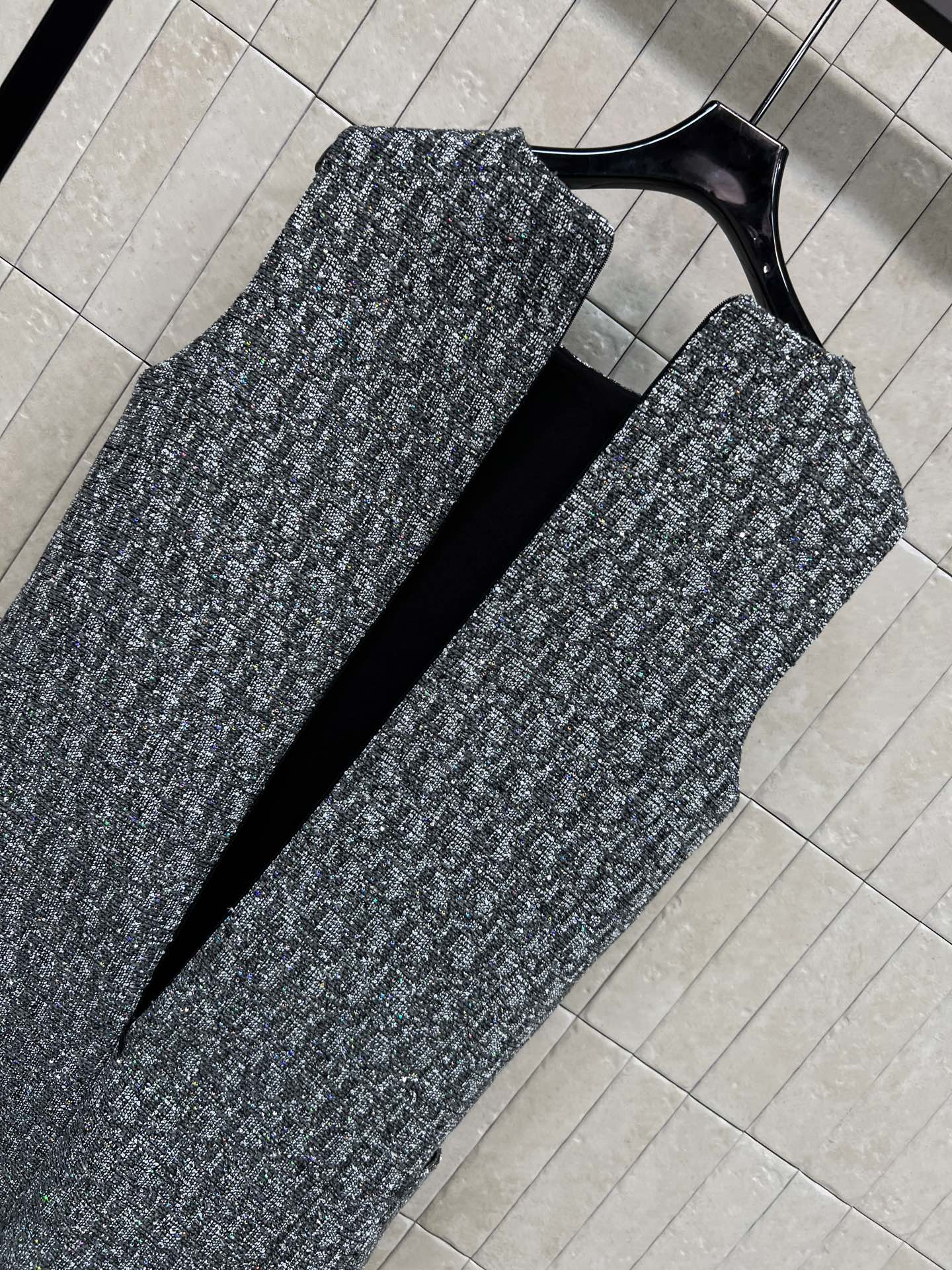 Di*or Sequin Tweed Sleeveless Vest Dress